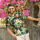 Hawaiian Shirt Mens Flower Leaf Beach Aloha Party Casual Holiday Short Sleeve