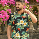 Hawaiian Shirt Mens Flower Leaf Beach Aloha Party Casual Holiday Short Sleeve