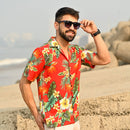 Hawaiian Shirt Mens Flower Leaf Beach Aloha Party Casual Holiday Short Sleeve