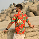 Hawaiian Shirt Mens Flower Leaf Beach Aloha Party Casual Holiday Short Sleeve