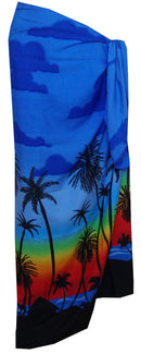 Sarong Women Scenic Coconut Printed Beach Swimsuit Wrap One Size Pareo