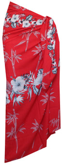Sarong Women Bamboo Tree Printed Beach Swimsuit Wrap One Size Pareo
