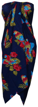 Sarong Parrot Beach Swimsuit Wrap One Size Bikini Cover up Dress Pareo