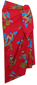 Sarong Parrot Beach Swimsuit Wrap One Size Bikini Cover up Dress Pareo
