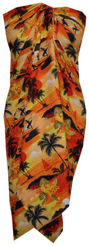 Sarong Allover Ocean scenic Flower Beach Swimsuit Wrap One Size Pareo