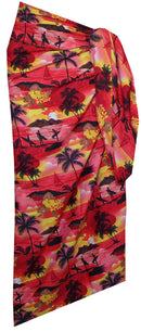 Sarong Allover Ocean scenic Flower Beach Swimsuit Wrap One Size Pareo