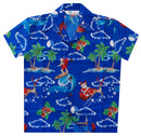 Hawaiian Shirts Boys Christmas Santa Beach Party Short Sleeve Holiday Casual