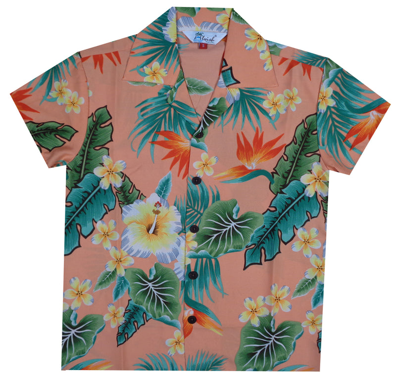 Hawaiian Shirts Boys Flower Leaf Beach Aloha Party Camp Holiday Casual