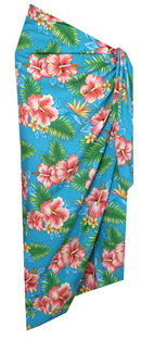 Sarong Allover Flower Leaf Beach Swimsuit Wrap Plus Size Cover up Pareo