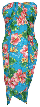 Sarong Allover Flower Leaf Beach Swimsuit Wrap Plus Size Cover up Pareo