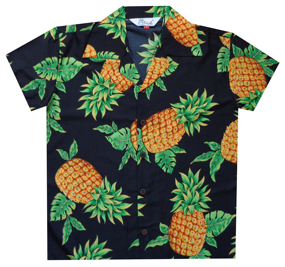 Alvish Hawaiian Shirts for Mens Pineapple Aloha Beach Party Holiday Casual Short Sleeve