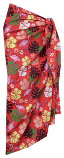 Sarong Women Flamingo Printed Beach Swimsuit Wrap One Size Pareo