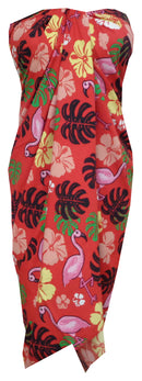Sarong Women Flamingo Printed Beach Swimsuit Wrap One Size Pareo
