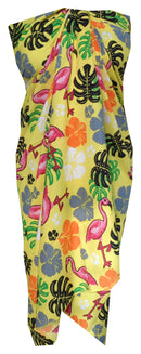 Sarong Women Flamingo Printed Beach Swimsuit Wrap One Size Pareo