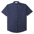 Men's Button Down Short Sleeve Casual Regular Fit Pocket Cotton Checks Shirt
