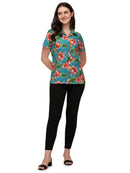 Women's Short Sleeve Casual Aloha Beach Button Down Hawaiian Shirt
