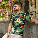 Hawaiian Shirt Mens Flower Leaf Beach Aloha Party Casual Holiday Short Sleeve