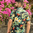Hawaiian Shirt Mens Flower Leaf Beach Aloha Party Casual Holiday Short Sleeve