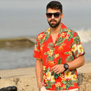 Hawaiian Shirt Mens Flower Leaf Beach Aloha Party Casual Holiday Short Sleeve