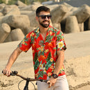 Hawaiian Shirt Mens Flower Leaf Beach Aloha Party Casual Holiday Short Sleeve