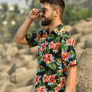 Hawaiian Shirt Mens Allover Flower Beach Aloha Party Casual Holiday Short Sleeve