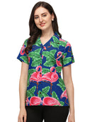 Hawaiian Shirts Womens Big Pink Flamingo Aloha Beach Shirt Blouse