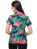 Hawaiian Shirts Womens Big Pink Flamingo Aloha Beach Shirt Blouse