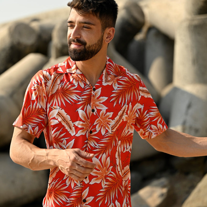Hawaiian Shirts for Men Short Sleeve Aloha Beach Shirt Elegant