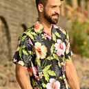 Hawaiian Shirts for Men Aloha Casual Button Down Cruise Beach Wear Short Sleeve