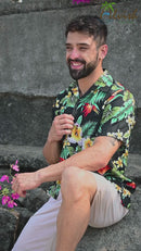 Hawaiian Shirt Mens Flower Leaf Beach Aloha Party Casual Holiday Short Sleeve