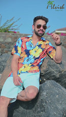 Hawaiian Shirts for Men Aloha Casual Button Down Cruise Beach Wear Short Sleeve