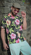 Hawaiian Shirts for Men Aloha Casual Button Down Cruise Beach Wear Short Sleeve