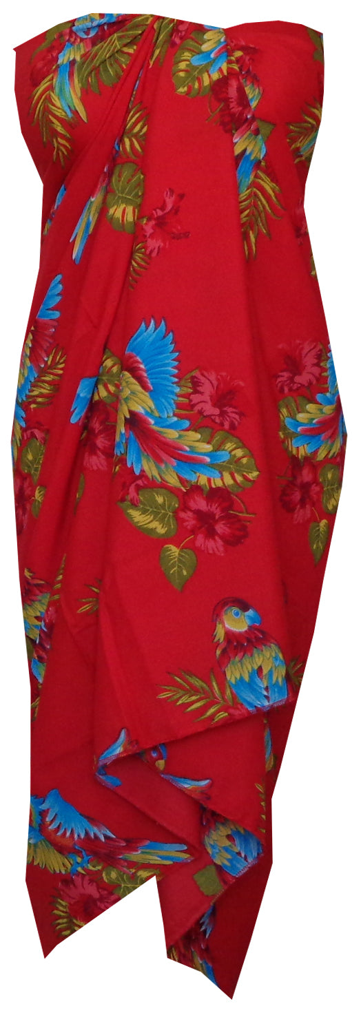 Sarong Parrot Beach Swimsuit Wrap One Size Bikini Cover up Dress Pareo