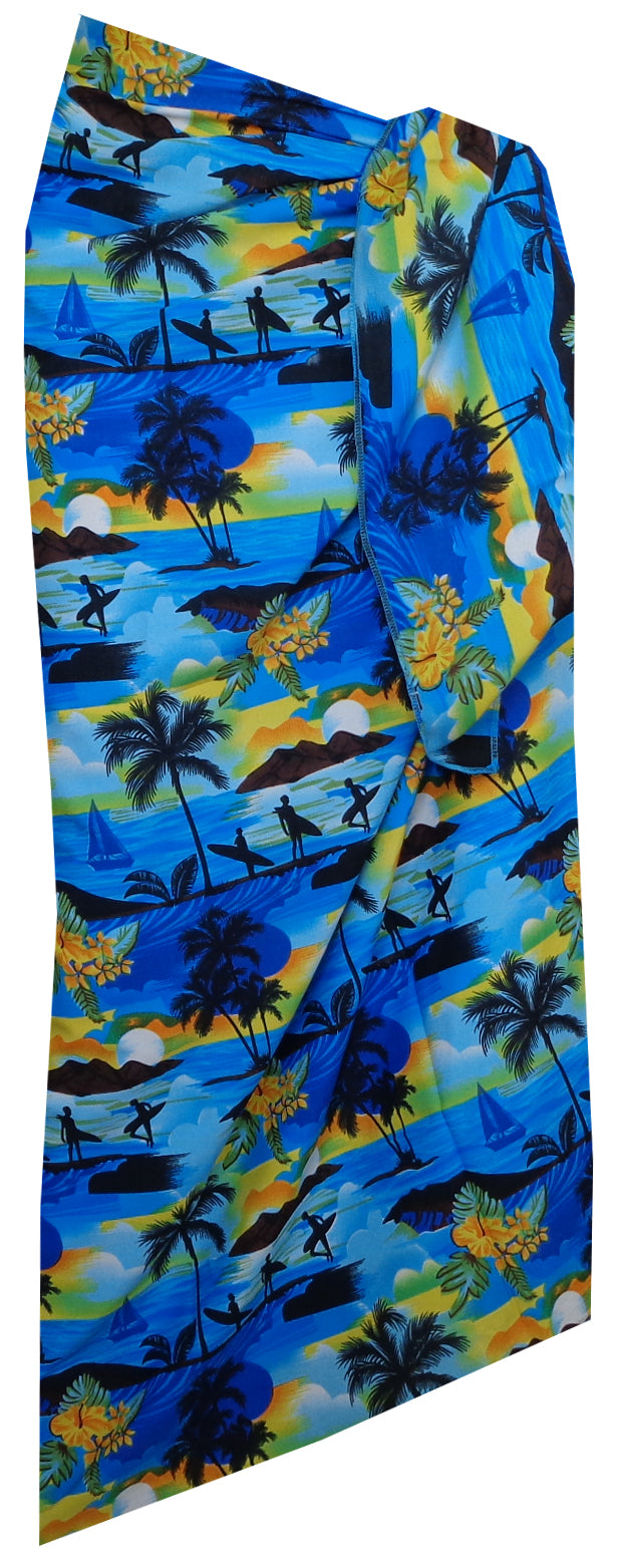 Sarong Allover Ocean scenic Flower Beach Swimsuit Wrap One Size Pareo