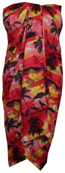 Sarong Allover Ocean scenic Flower Beach Swimsuit Wrap One Size Pareo