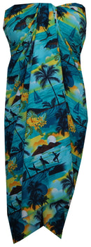 Sarong Allover Ocean scenic Flower Beach Swimsuit Wrap One Size Pareo