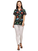 Hawaiian Shirt Womens Christmas Santa Claus Top Blouse Party Aloha Holiday Beach