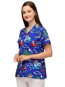Hawaiian Shirt Womens Christmas Santa Claus Top Blouse Party Aloha Holiday Beach