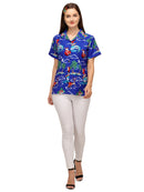Hawaiian Shirt Womens Christmas Santa Claus Top Blouse Party Aloha Holiday Beach