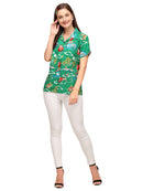 Hawaiian Shirt Womens Christmas Santa Claus Top Blouse Party Aloha Holiday Beach