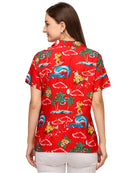 Hawaiian Shirt Womens Christmas Santa Claus Top Blouse Party Aloha Holiday Beach