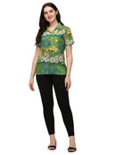 Hawaiian Shirts Womens Floral Scenic Beach Aloha Top Blouse Short Sleeve