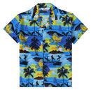 Hawaiian Shirts Boys allover Print Beach Aloha Party Camp Short Sleeve Holiday