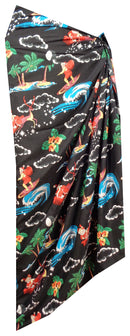 Sarong Christmas Santa Claus Party Swimsuit Wrap One Size Pareo Holiday Beach