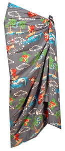 Sarong Christmas Santa Claus Party Swimsuit Wrap One Size Pareo Holiday Beach