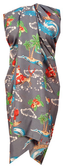 Sarong Christmas Santa Claus Party Swimsuit Wrap One Size Pareo Holiday Beach