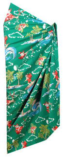 Sarong Christmas Santa Claus Party Swimsuit Wrap One Size Pareo Holiday Beach