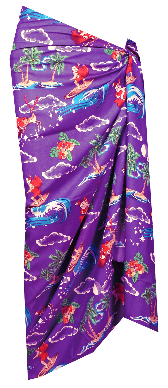 Sarong Christmas Santa Claus Party Swimsuit Wrap One Size Pareo Holiday Beach