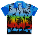 Hawaiian Shirts Boys Coconut Tree Beach Aloha Party Camp Short Sleeve Holiday