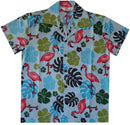 Hawaiian Shirts Boys Flamingo Beach Aloha Party Camp Short Sleeve Holiday Casual